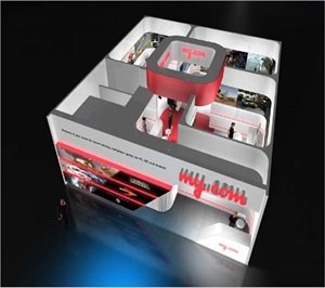 Top view of the My.com exhibition stand layout at gamescom