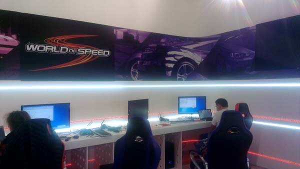 Dedicated interactive gaming area at Activteam's 110 m² My.com stand at gamescom Cologne