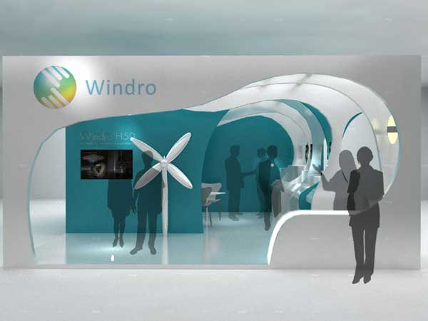 Custom exhibition stand design for the wind energy industry by Activteam